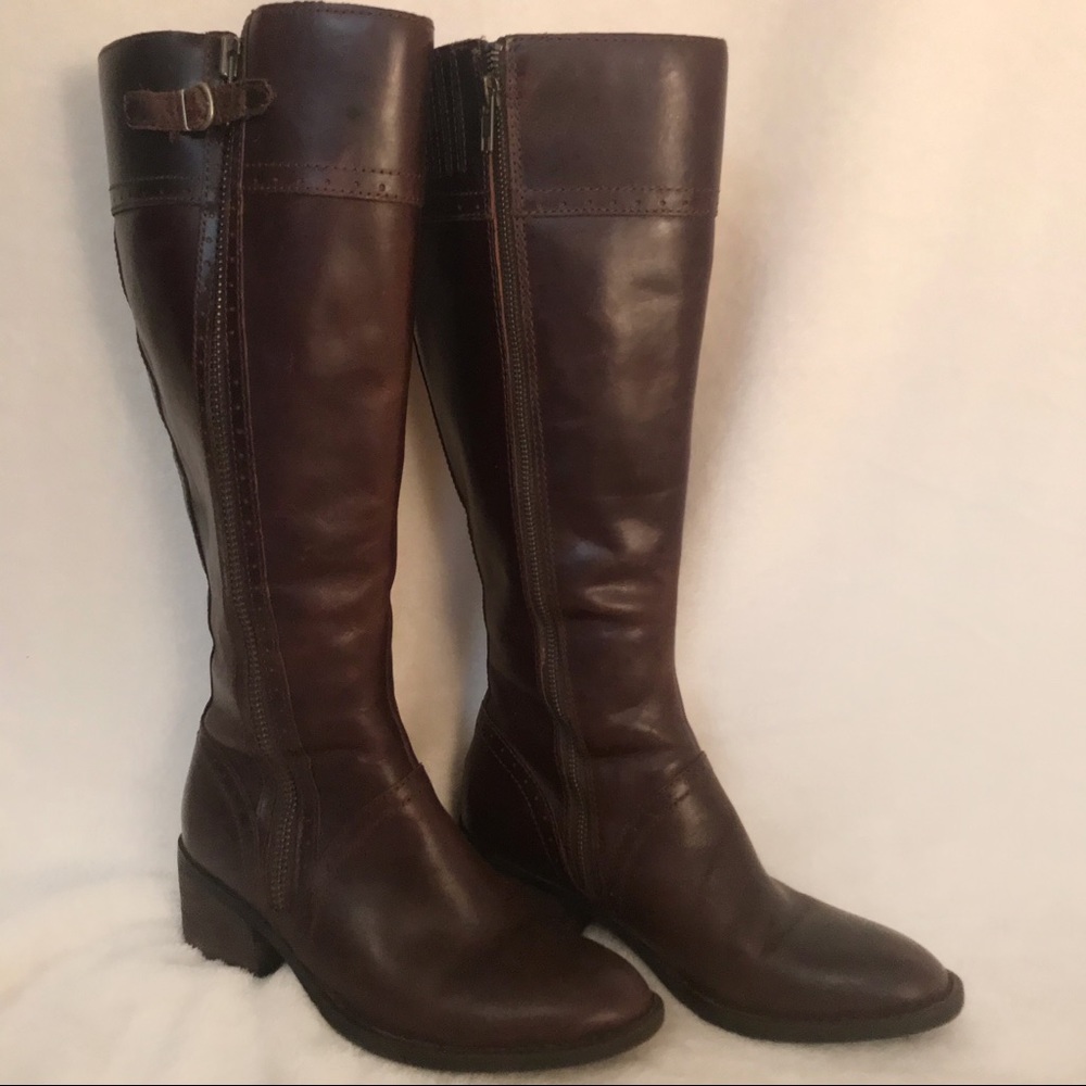 Born Poly wide calf brown boots - 7.5